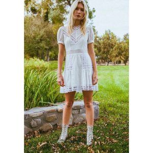 Nightcap White Mini Lace Dress